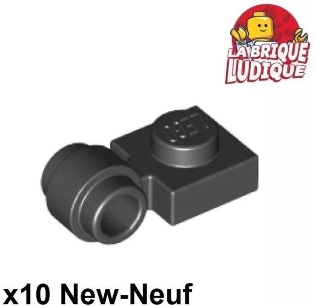 Lego x10 Plate Modified 1x1 clip ring trou anneau noir/black 4081b NEUF