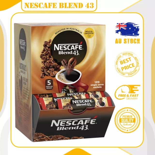 Nescafe Blend 43 Instant Coffee Sticks Sachets Medium Roast Office 1.7g X 120 Pk