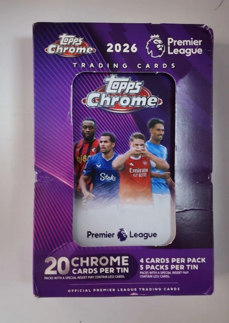 Topps Autocollants Premier League 2026 – Mega Pack (contient 18 paquets d'autocollants Premier League (108 autocollants au total