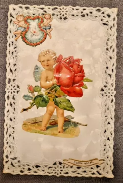 Ancienne Carte Postal Cpa Decoupi Canivet Bebe Ange Litho