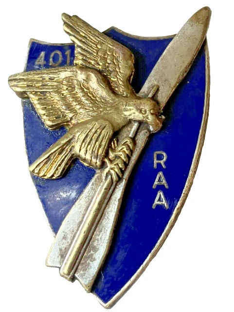 INSIGNE 401° REGIMENT D'ARTILLERIE ANTIAERIENNE - Drago - ECLAT D'EMAIL
