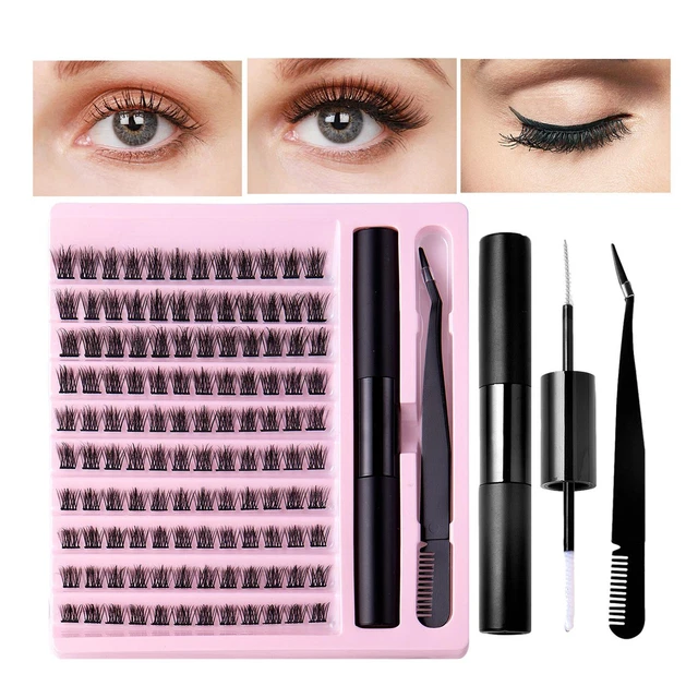 100/120/140Pcs DIY Lash Extension Kit Individual Lashes Cluster D Curl Eyelash