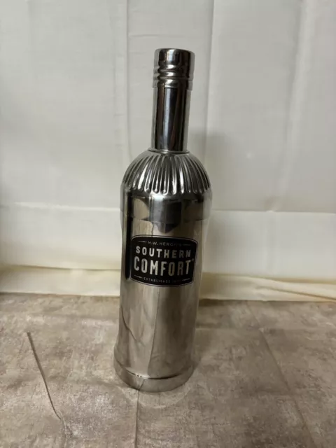 Southern Comfort Cocktail Shaker M.W. Heron's Bottle Shaped Metal Home Bar Drink