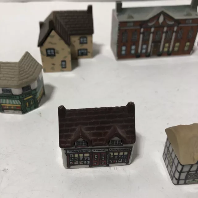 Lot of 10 Vintage Wade England Miniature Porcelain Houses Shops 2