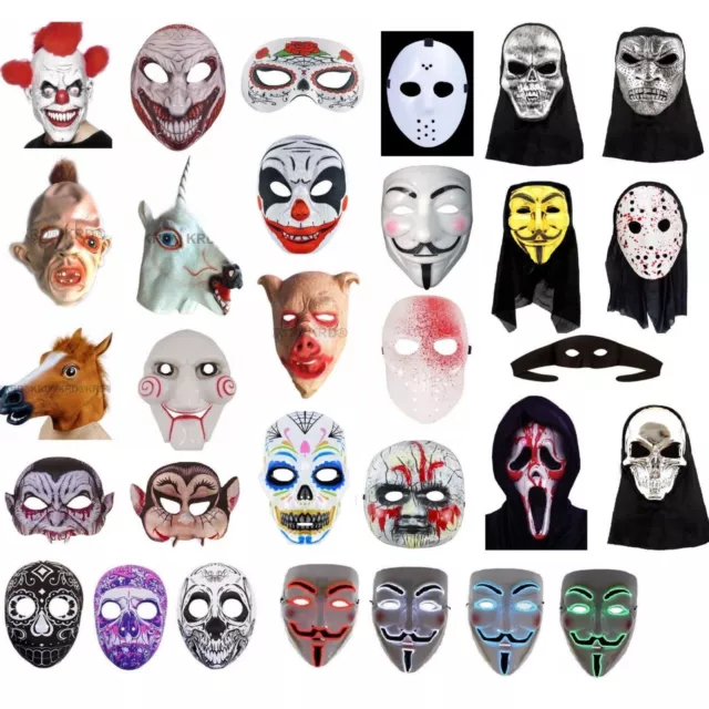 Gruselige Halloween Masken Kostüm Zubehör Clown Böse Horror gruselige Maske Menge UK