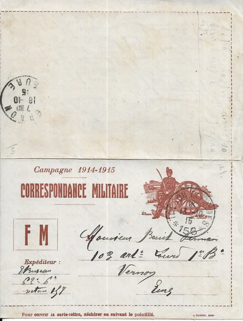 TR13 Carte Postale + Timbre Suisse 1915 (Gebraucht) in Cousset für CHF
