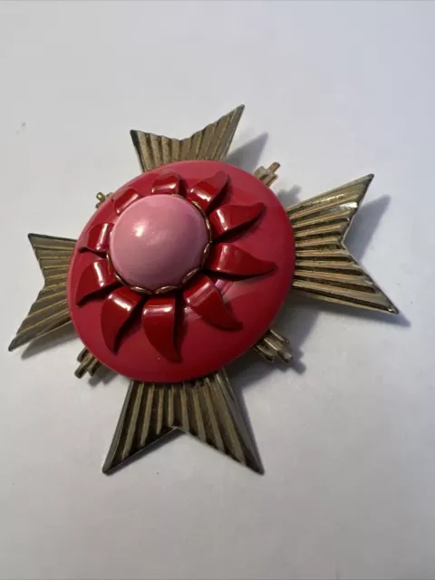 Unsigned Like Miriam Haskell Maltese Cross Brooch Pin Setting Vintage Rare 2