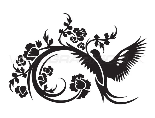Bird Floral Design Wall Sticker