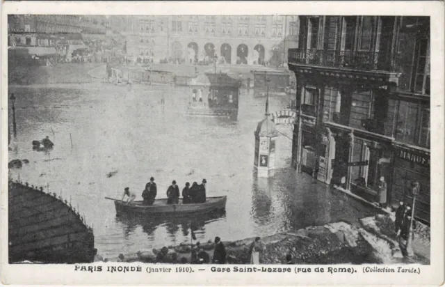 CPA Inondations 1910 PARIS Gare St-Lazare Rue de Rome (996546)
