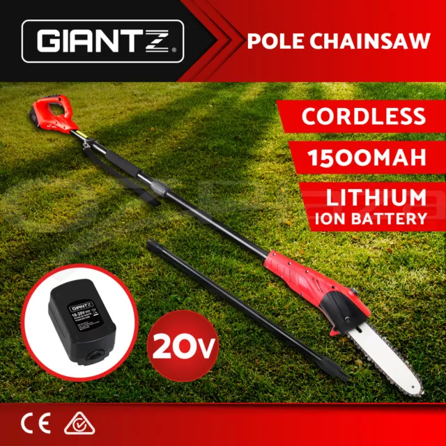 Giantz Pole Chainsaw 20V Lithium-Ion Tool Cordless Battery Electric Saw Pruner