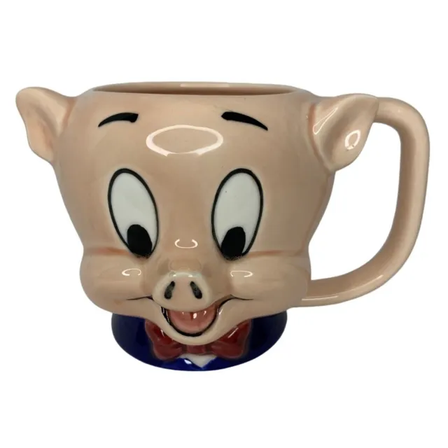 Vintage 1989 Looney Tunes Porky Pig 3D Ceramic Mug Warner Bros Inc Korea