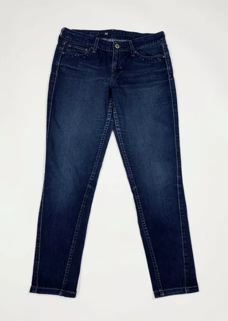 Levis W26 tg 40 jeans donna usato skinny stretch denim blu boyfreind T6515