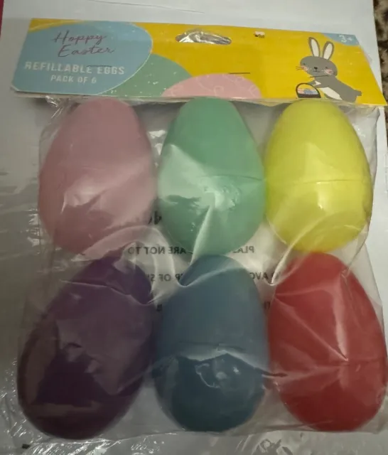 2x 6 grandes rellenables de colores de caza de huevos de Pascua llénate golosinas 12 piezas