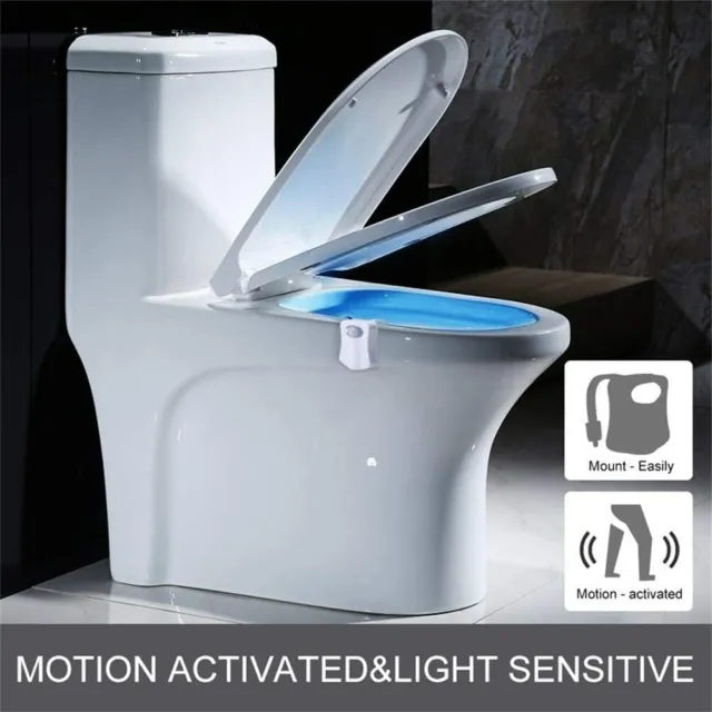 Led Wc Bagno Luce Notturna Con Sensore Di Movimento Automatico 8 Colori Tazza 3