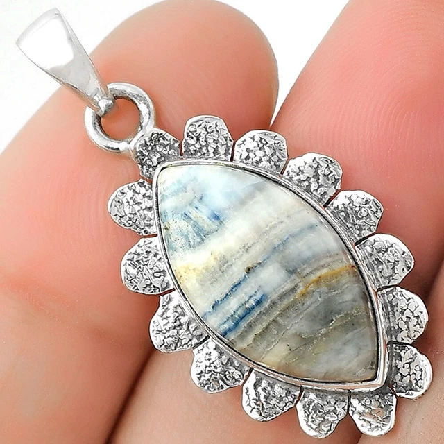 Natural Blue Scheelite - Turkey 925 Sterling Silver Pendant Jewelry P-5077
