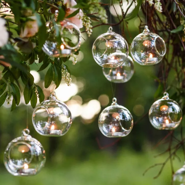 Hanging Glass Ball Clear Vase Planter Terrarium Container Candle Flower Wedding