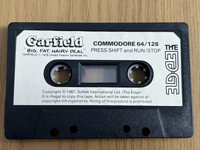 Edge Garfield Big Fat Hairy Deal Vintage Commodore 64 Kassette - vollständig getestet..! 23
