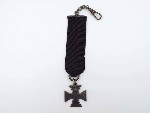 Original WWI Imperial German Iron Cross Watch FOB Medal