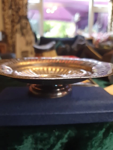 Vintage Silver Plated Bon Bon Dish On Plinth Perfect Condition
