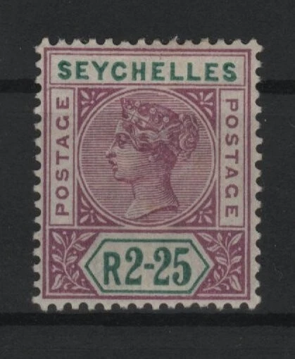 Seychelles 1900 Queen Victoria unused Mi. 28 lila grün 2.25 R 110 Michel Euro