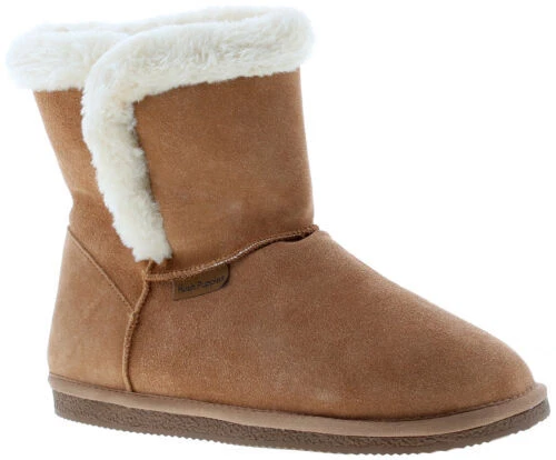 Hush Puppies Femmes Pantoufles Bottines ASHLEIGH Cuir à Enfiler Fauve UK Taille