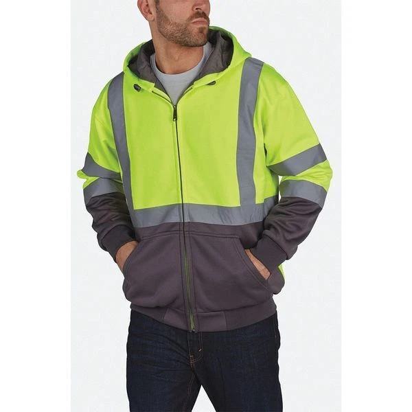 Utility Pro Uhv425-L-Blkylw Hi-Viz Sweatshirt,Yellow/Blk,Polymide,L