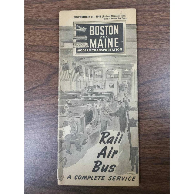BOSTON AND MAINE Railroad Passenger Timetable Train Schedule November