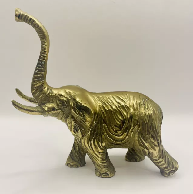 VINTAGE BRASS ELEPHANT Statue Figurine Trunk Up Good Luck 7” $56.00 ...