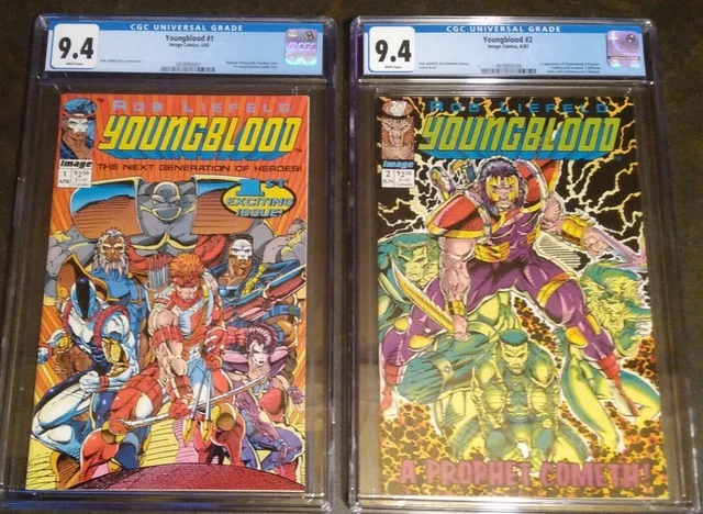 Youngblood #1 & #2 1st Prophet MOVIE  OPTIONED Rob Liefeld NM IMAGE both CGC 9.4