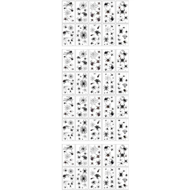 40 fogli Spider Tatuaggi Sticker Spider Ragnatela Tatuaggi Adesivi