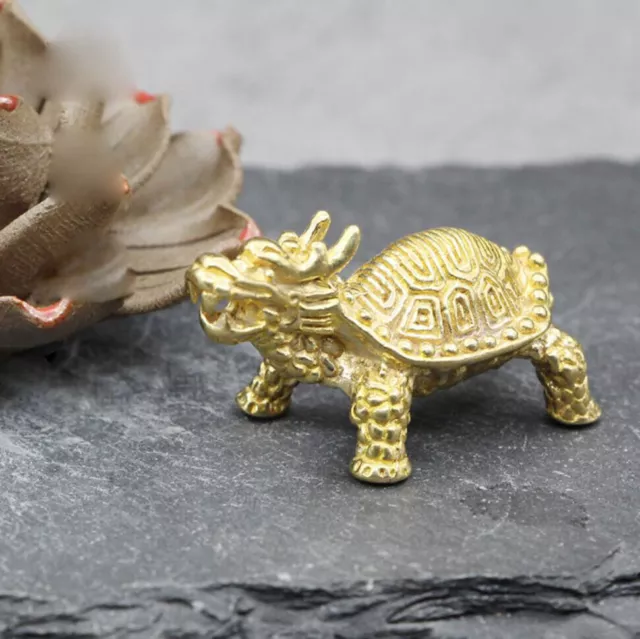 Retro Brass Turtle Statue Small Figure Keychain Pendant Crafts Ornaments Decor