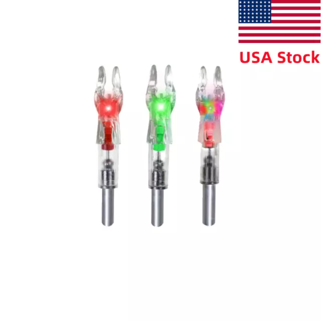 Archery Automatic Arrows Lighted Nock .244 Hunting Bow LED Arrow Tail 6 Pack