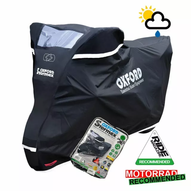 Oxford Stormex Waterproof Motorcycle Motorbike Cover Black All Weather CV330