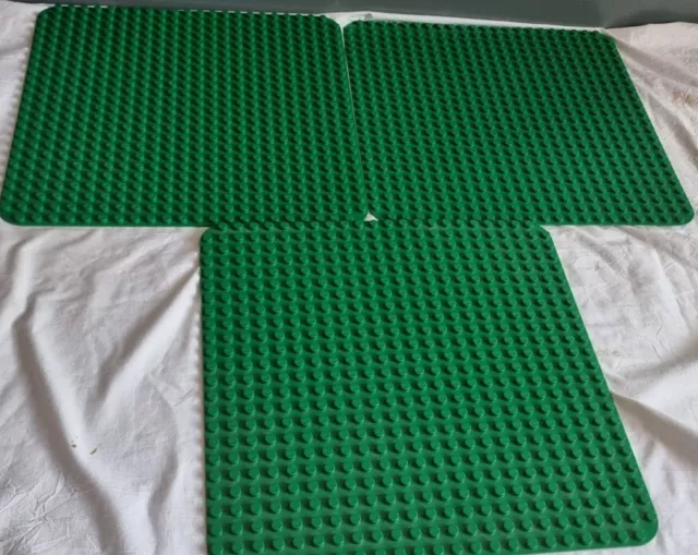 Lotto Base Originale Lego Duplo 3x Piastre 24x24 Borchie 38x38 cm Tavola Base Verde1