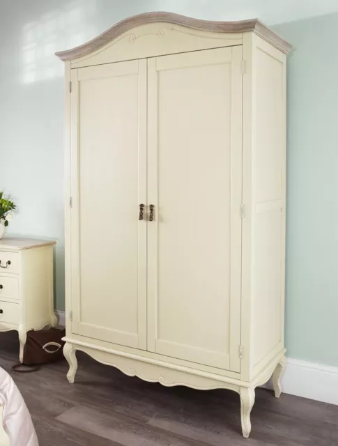 Juliette Champagne Double Freestanding Shabby Chic Wardrobe – French Style