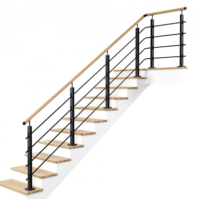 Arche Bois Inox Balustrade Noir Kit Rampe Poteau Chêne Escalier 50x50 RAL 