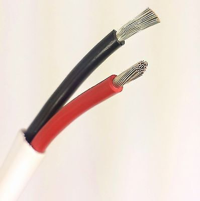 18/2 AWG Gauge Marine Grade Wire Boat Cable Tinned Copper Flat Black/Red