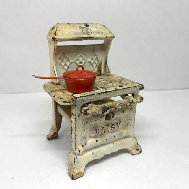 Vtg Daisy Cast Iron Gas Stove Toy Miniature Painted