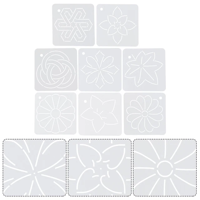 8 PIEZAS FLOWER LINE PLANTILLA Plantilla para acolchar coser bordado