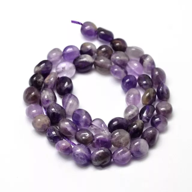 1 Strand Natural Amethyst Nugget Gemstone Beads - 5mm x 6mm - Purple - P00681