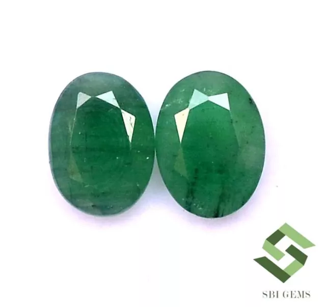 8x6 mm Certified Natural Emerald Oval Cut Pair 2.31 CTS Untreated Loose Gemstone