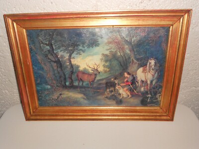 TABLEAU HUILE/TOILE LA BERGERE CLICHE ASTRAL 1953 SIGNE MENANTEAU 61CMX77CM NF36 