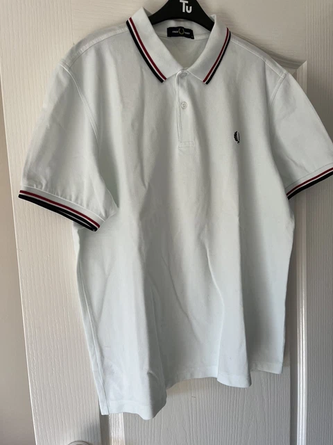 Polo Uomo Fred Perry Bianca Xl Buona Condizione.