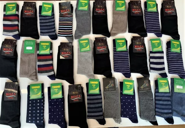 20  Pairs Men's Adults Black Cotton Socks With Mix Coloured Uk Size 6-11  Cmlca