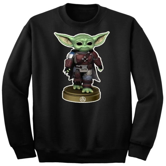 Nuovo Art Society x Retro Kings Bambino Yoda Mando 2 Girocollo Maglione Nero
