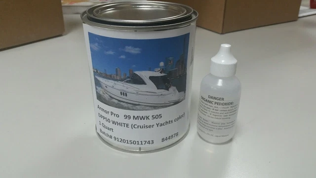 White gelcoat (Cruiser  boats Color) repair kit without wax with Hardner 1pint