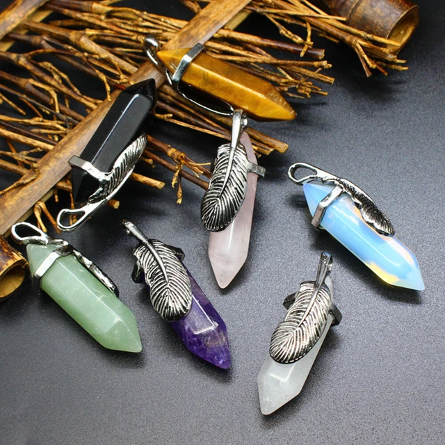 Natural Crystal Hexagonal Pendant Quartz Chakra Healing Point Necklace Jewelry