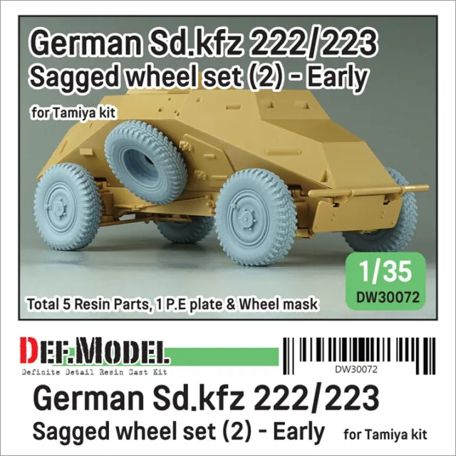 DEF Models 1/35 scale WW2 German Sd.kfz 222/223 Sagged wheel set(2)