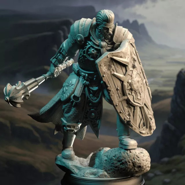 Arkeus | Human Paladin | Cleric  3D Printed DnD Miniature for Tabletop D&D RPG