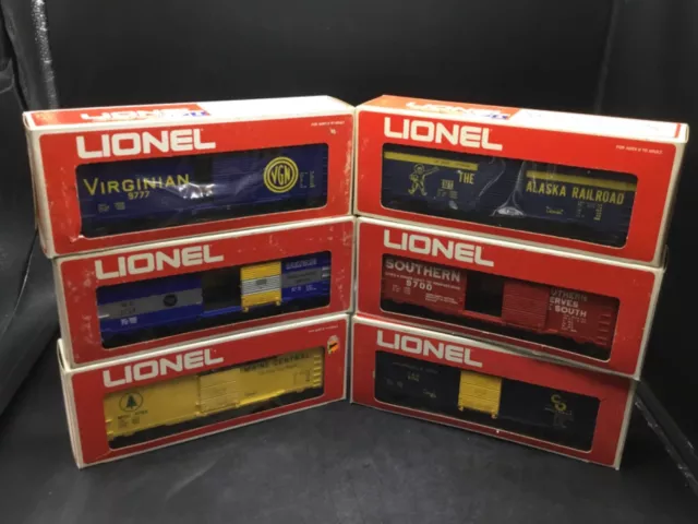 Lot of (6) Mixed Road Name Boxcars O / 027 Gauge Trains [Lionel]